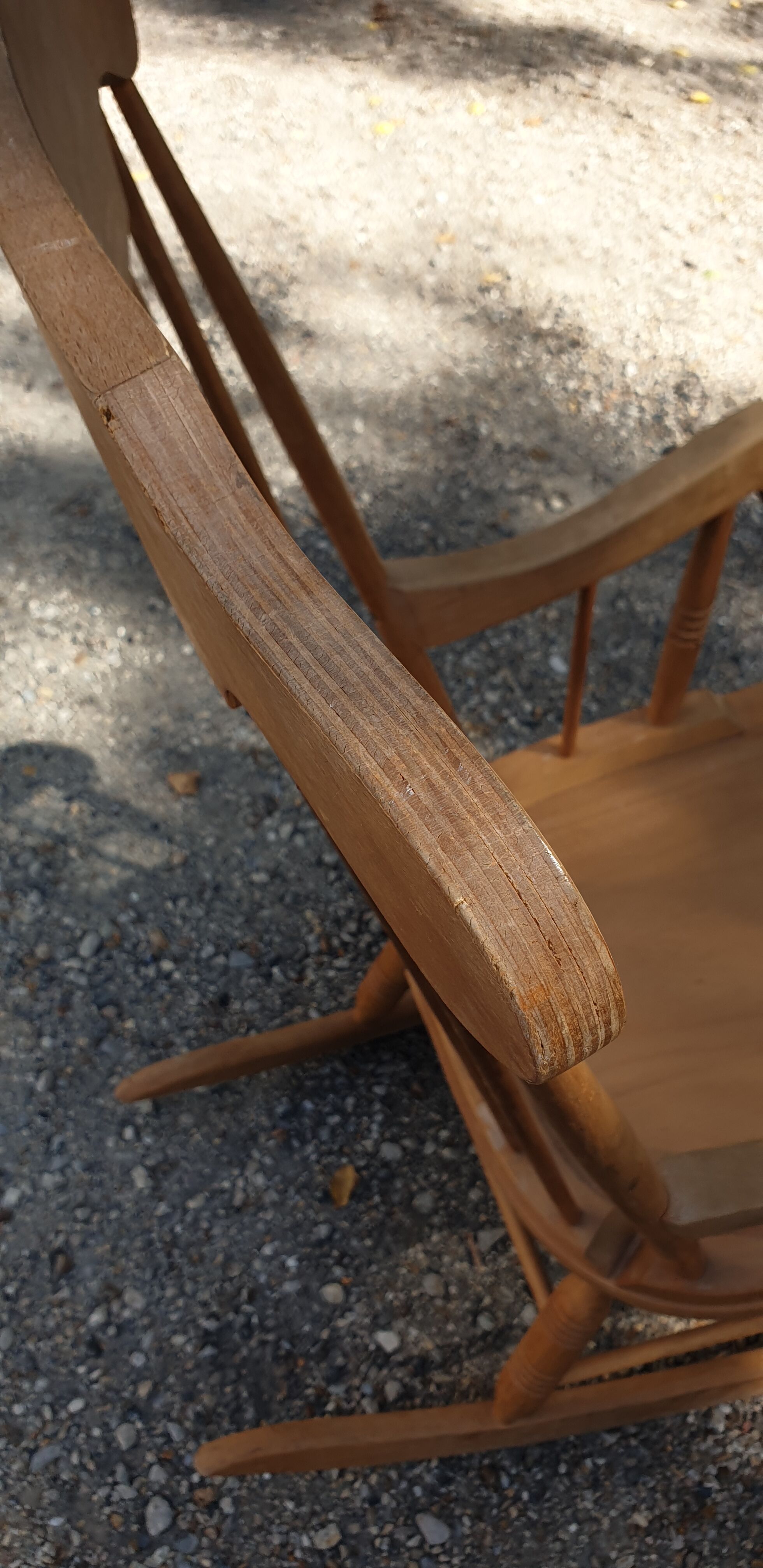 Classic rocking chair in wood multiplie sixties seventies