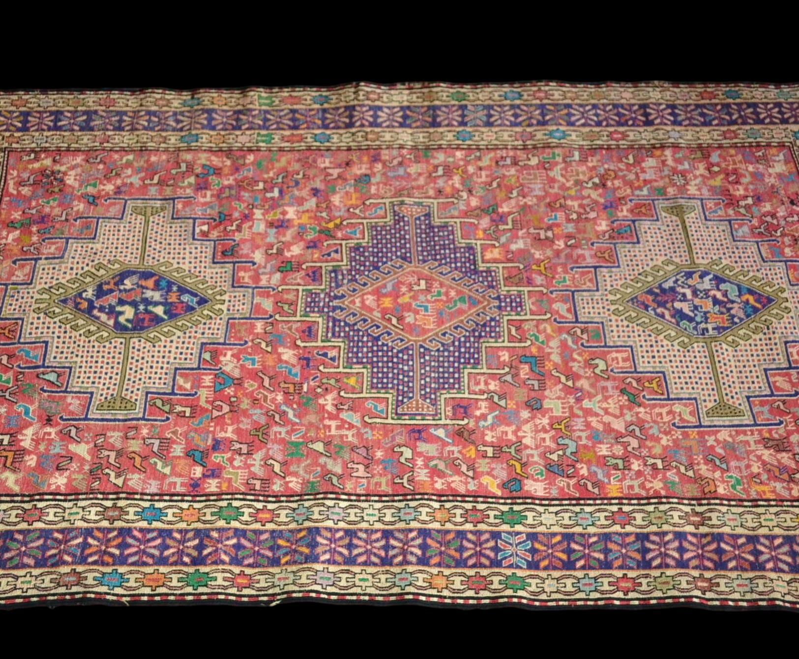 Kilim Soumak, Iranian Azerbaijan, 112 cm x 203 cm, hand knotted around 1970