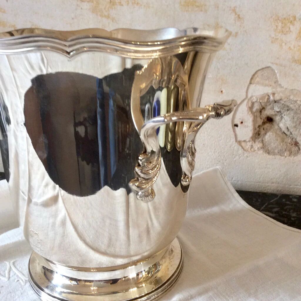 Silver-plated champagne bucket St-Médard