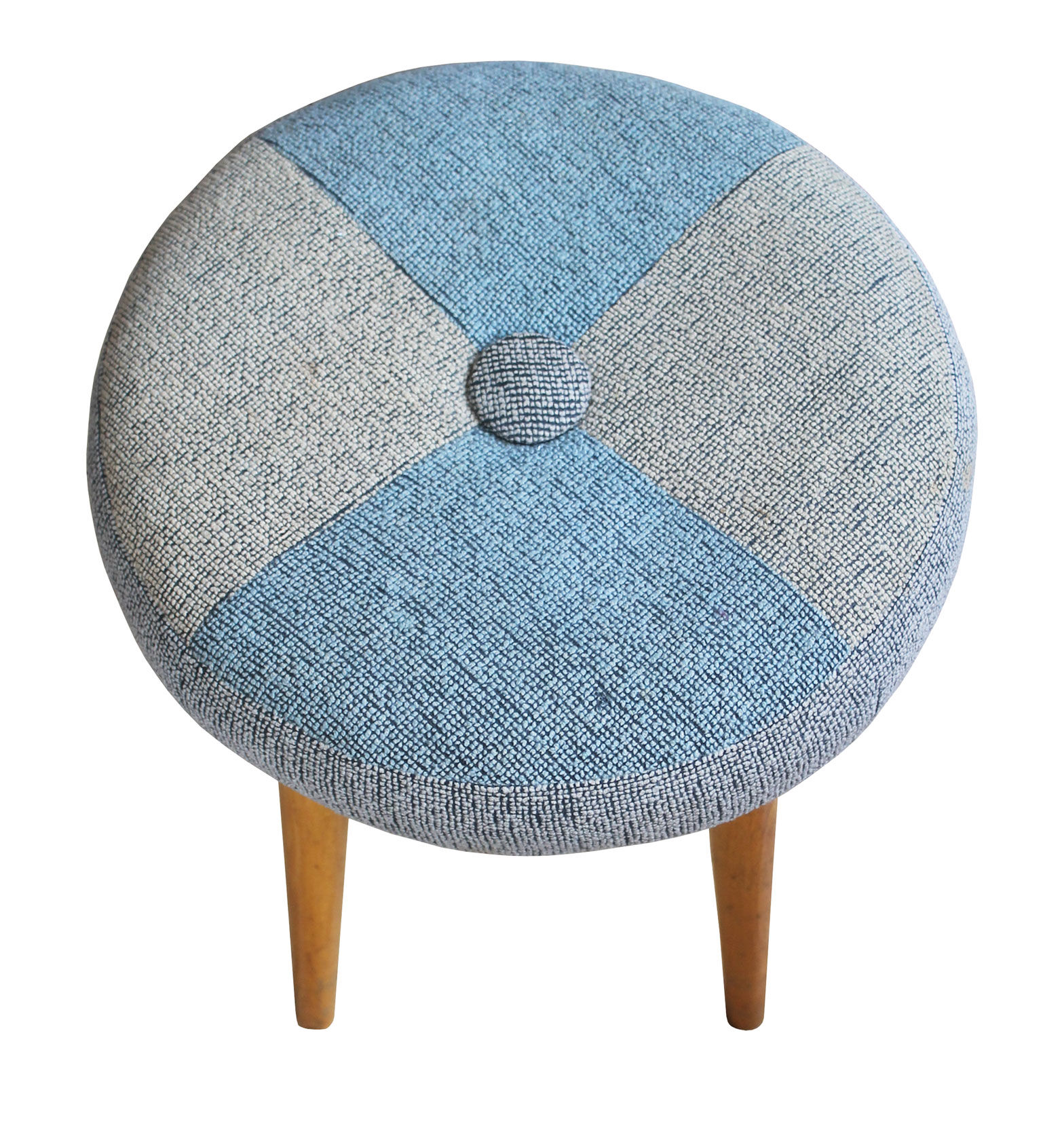 Mid century stool with original fabric