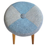 Mid century stool with original fabric