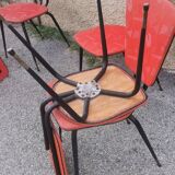 Set of 6 vintage "compass feet" chairs
