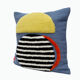 Handmade wool cushion cover yellow lamp 45 x 45 cm