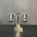 Dutch art deco nickel desk or table lamp, 1930s
