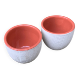 2 6cm ceramic tumblers enameled inside, espresso or aperitif cups