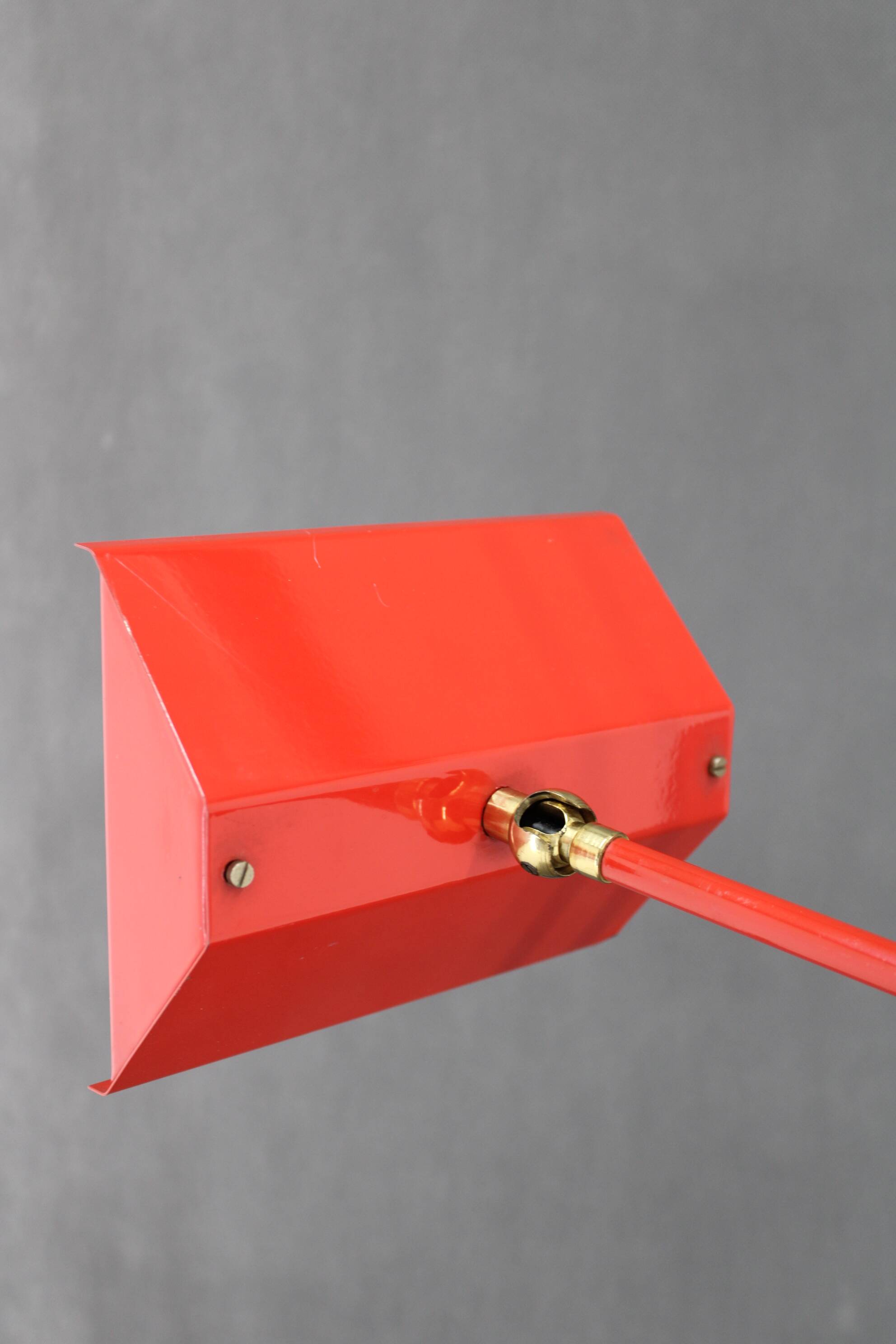 1980s Halogen Red Floor Lamp, Italy