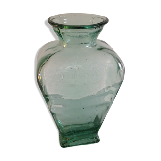 Trapeze vintage thick glass vase