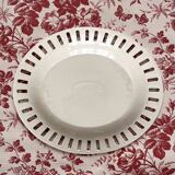 Dish in fine old earthenware, braided and openwork