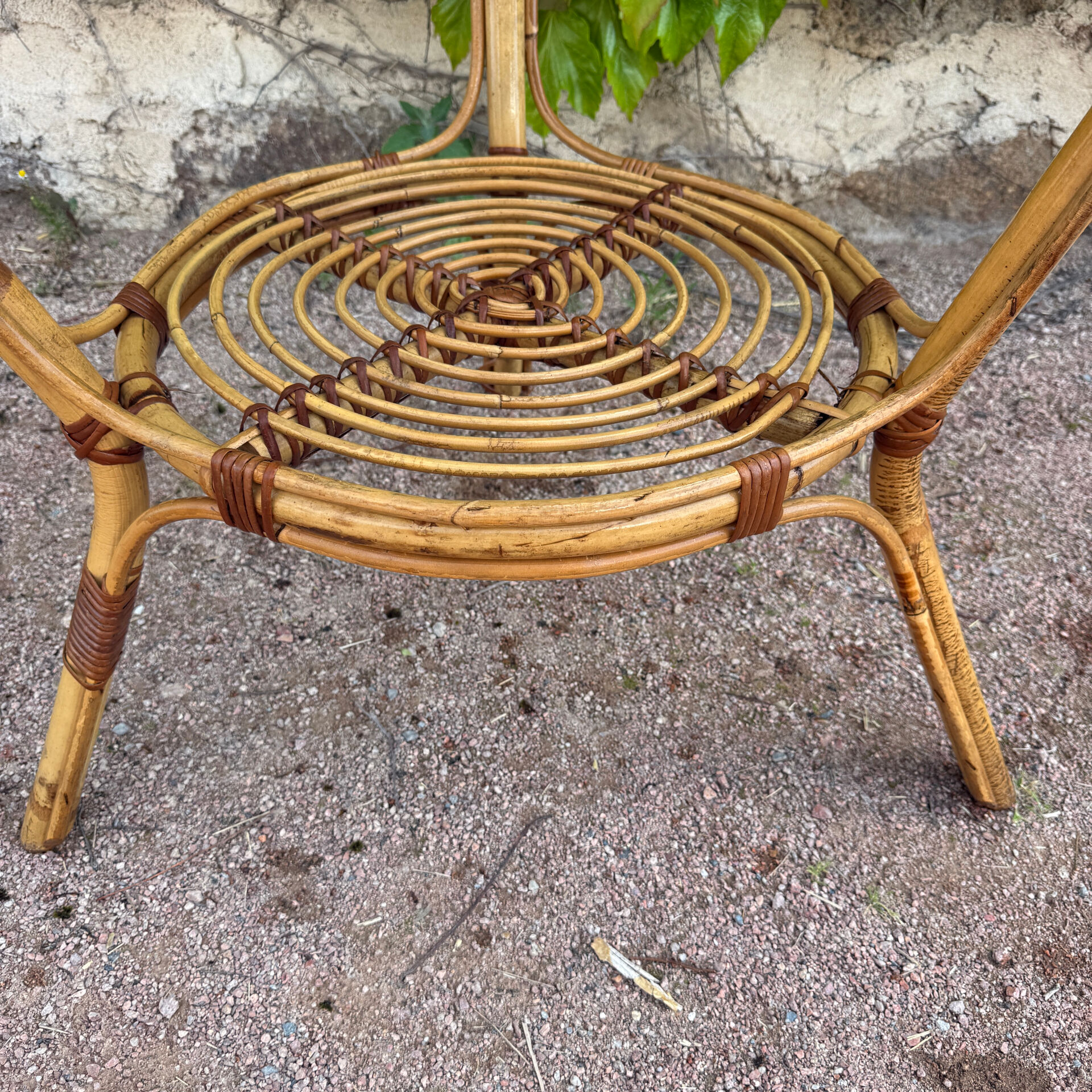 1950s rattan table from France