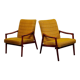 Pair of armchairs Jiri Jiroutek bouclette Yellow 1960