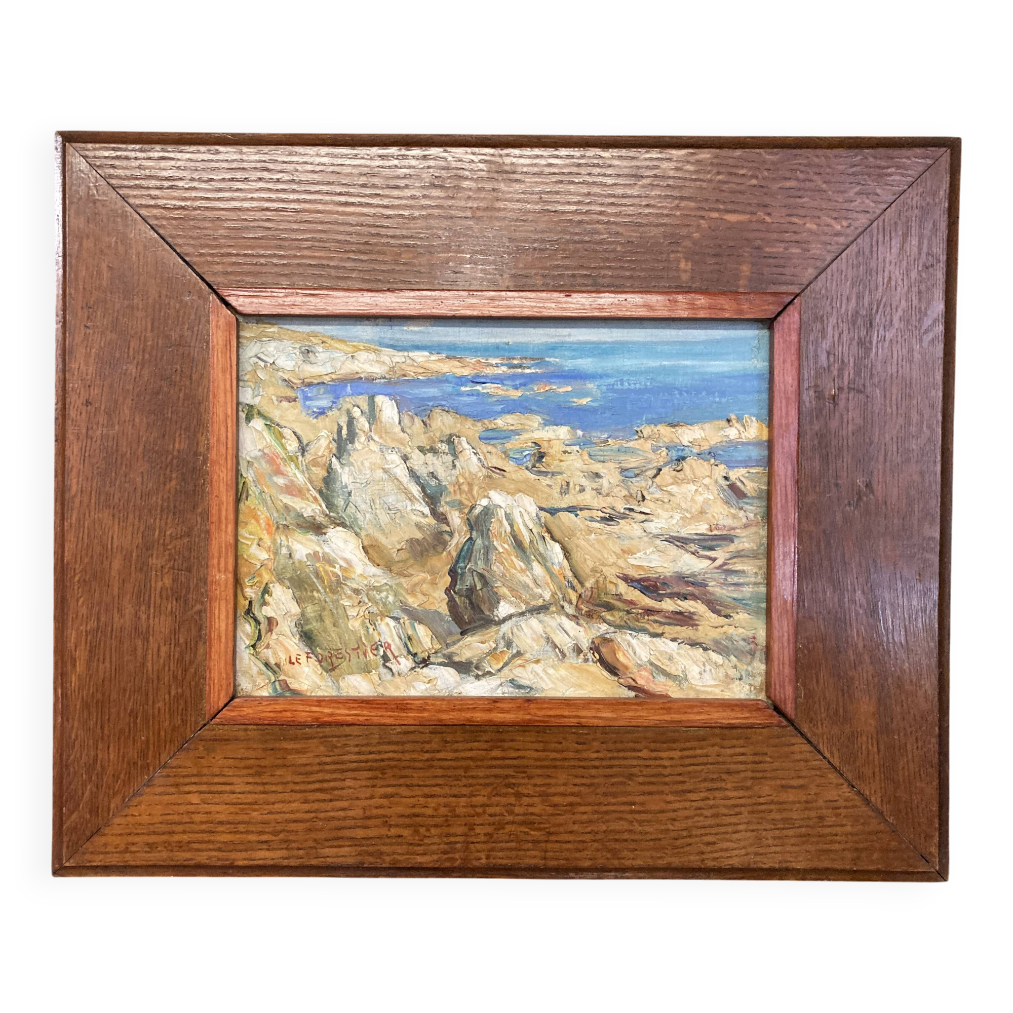 René LE FORESTIER (1903-1972), Rochelaise Coast, oil on canvas framed