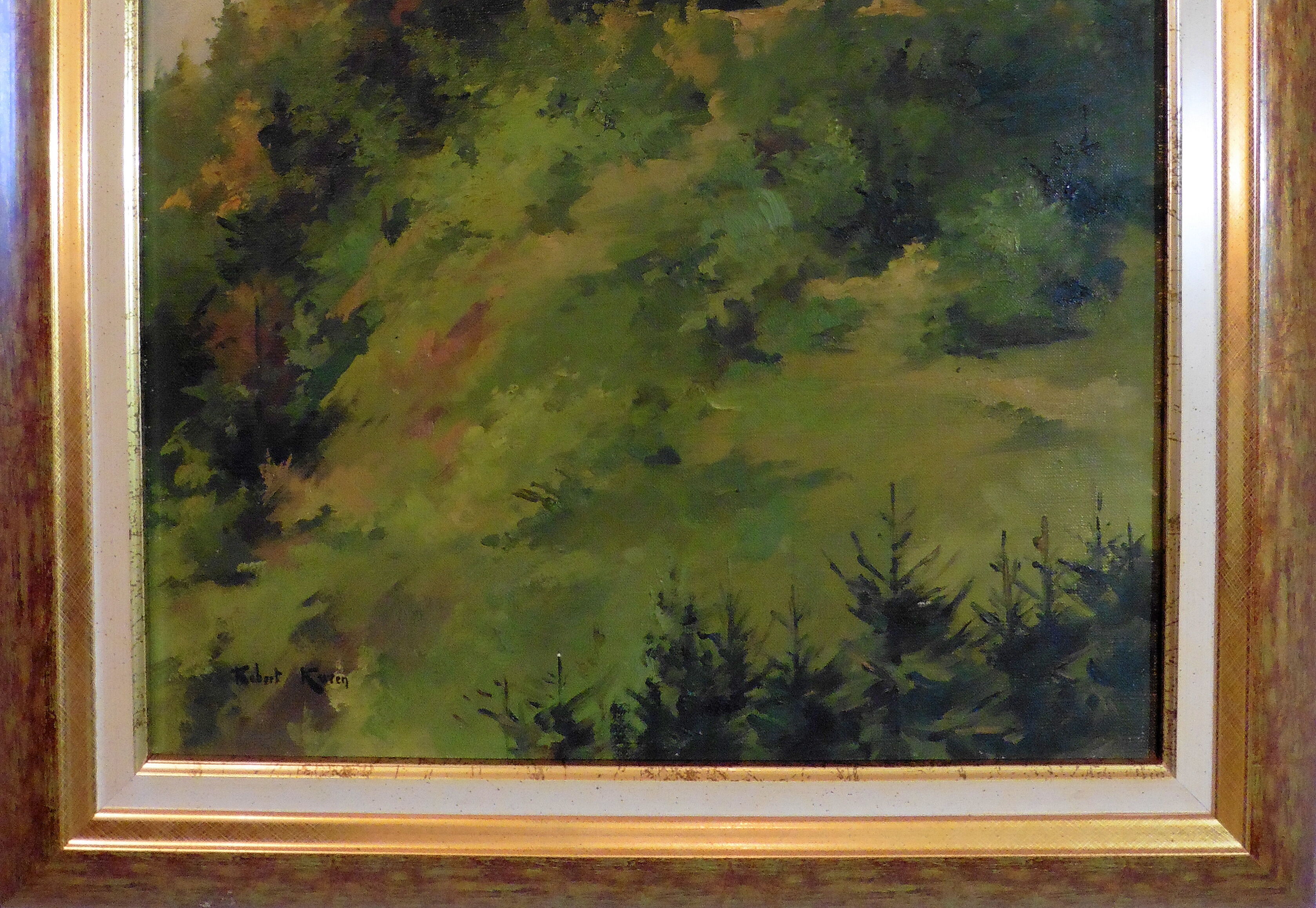 Painting by Robert KUVEN – Oil on canvas [ HST ] – Landscape HEILIGENBERG in ALSACE