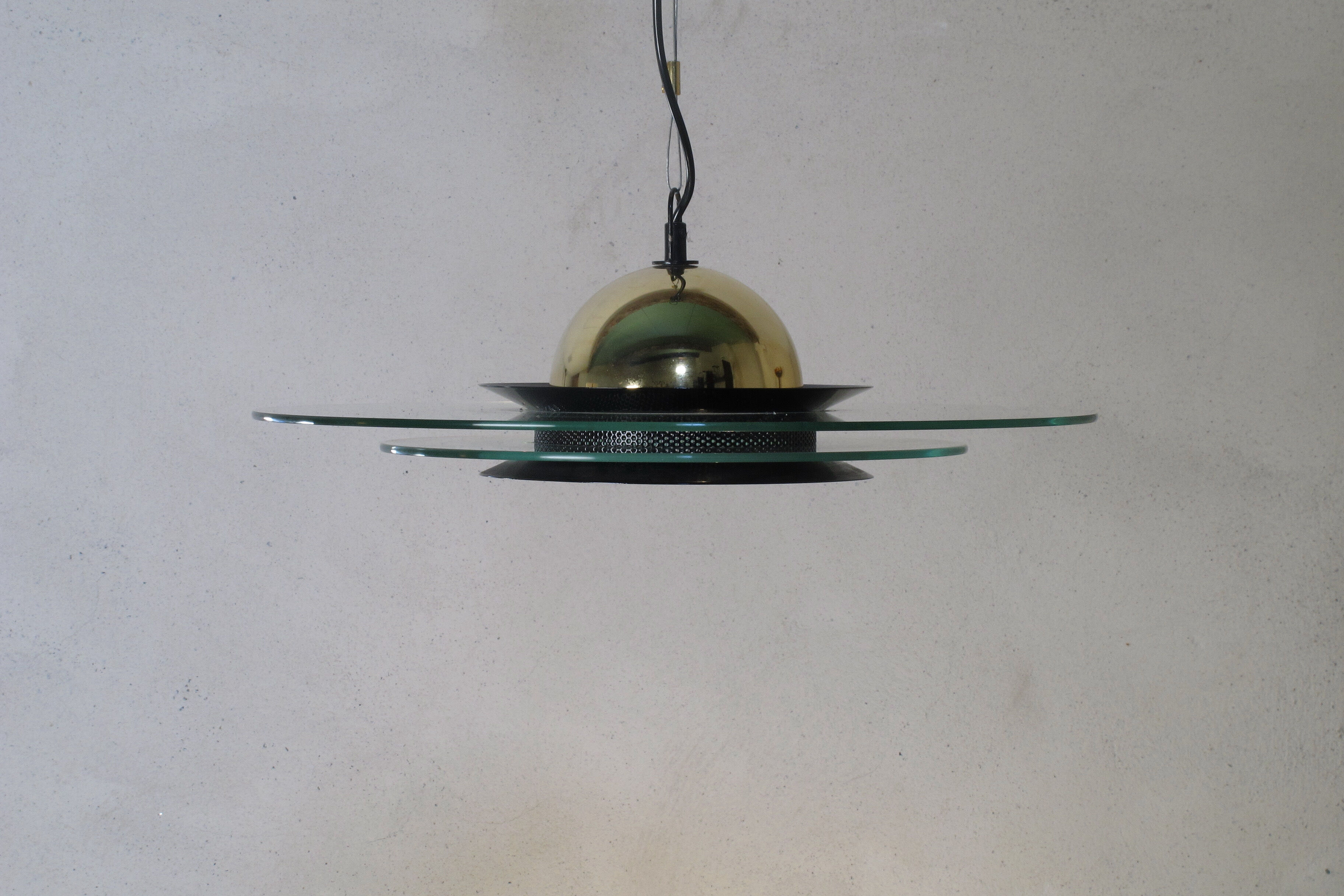 Glass and metal suspension lamp edition Massive Belgium