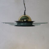 Glass and metal suspension lamp edition Massive Belgium