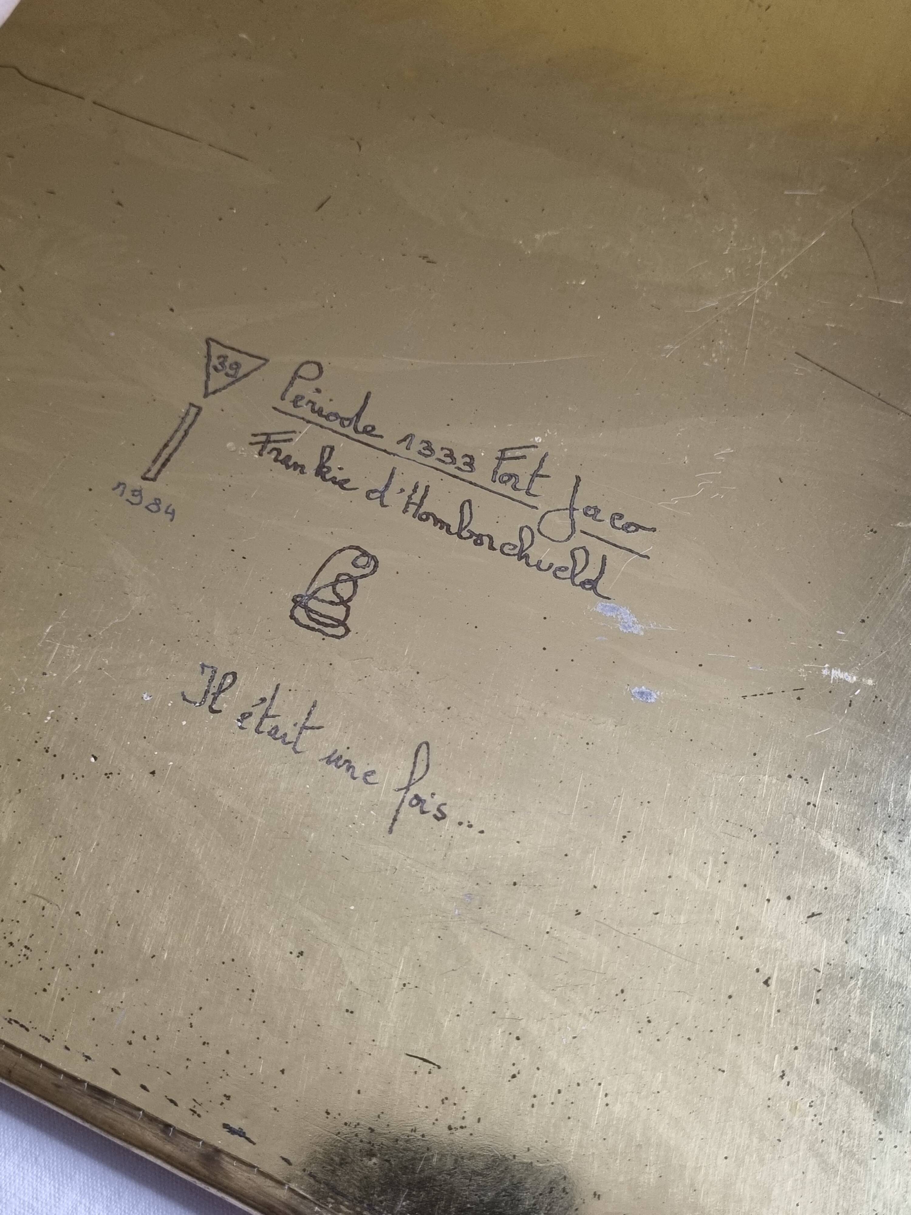 Brass mirror by Frankie d'Homborchveld, unique piece, 60 x 35 cm