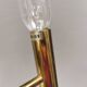 Chandelier with 3 light sources, made of metal and brass. 1960-70s