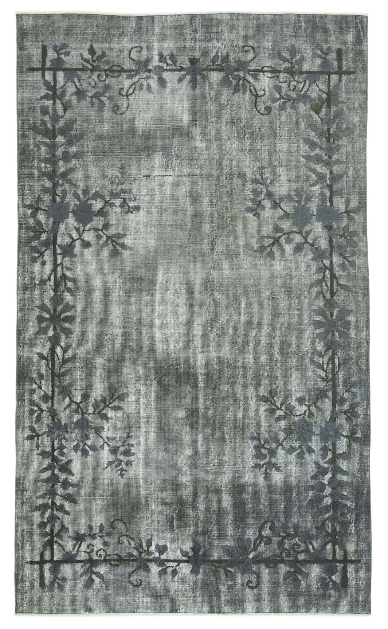 Tapis rustique anatolien des années 1980 158 cm x 270 cm tapis gris fait à la main