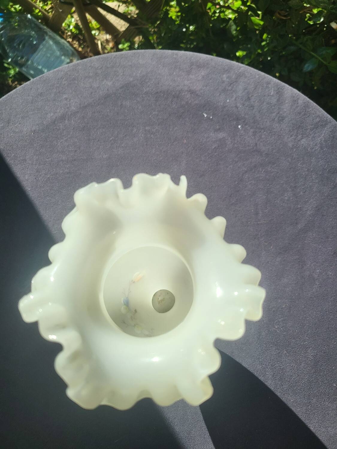 Art Nouveau enameled opaline vase