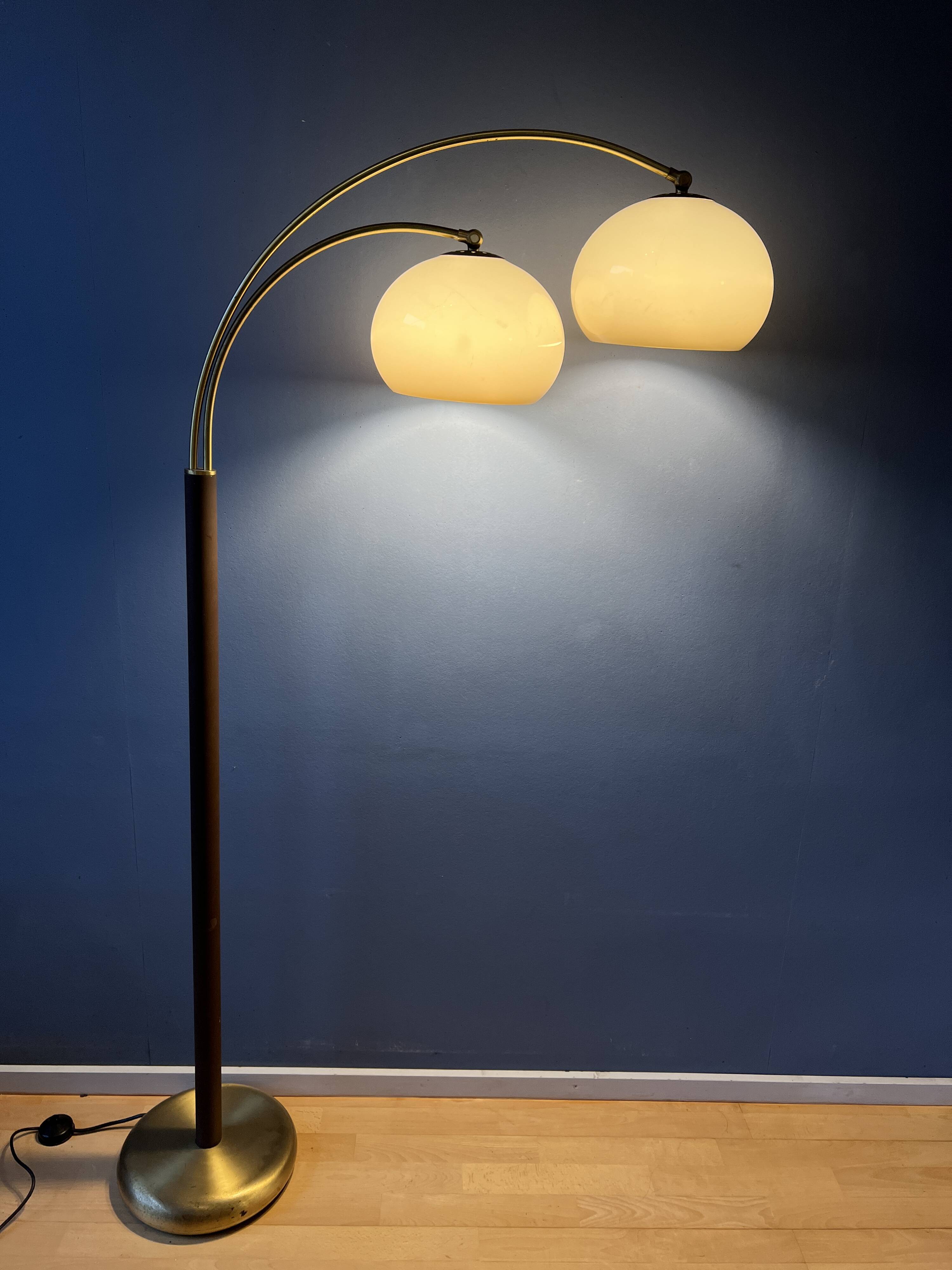 Vintage Dijkstra double arc mushroom floor lamp