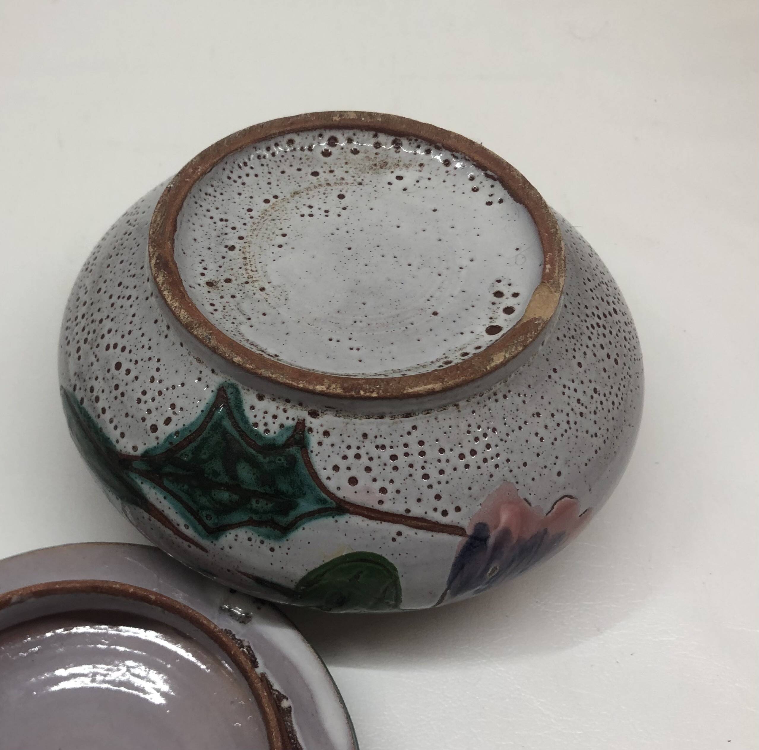 Covered ceramic pocket emptier from Vallauris by Daniel Étienne