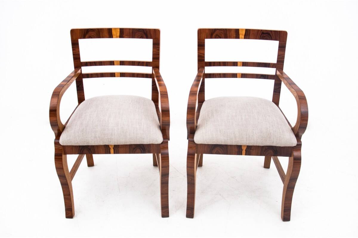 Fauteuils Art Déco, Pologne, années 1930. Après rénovation.