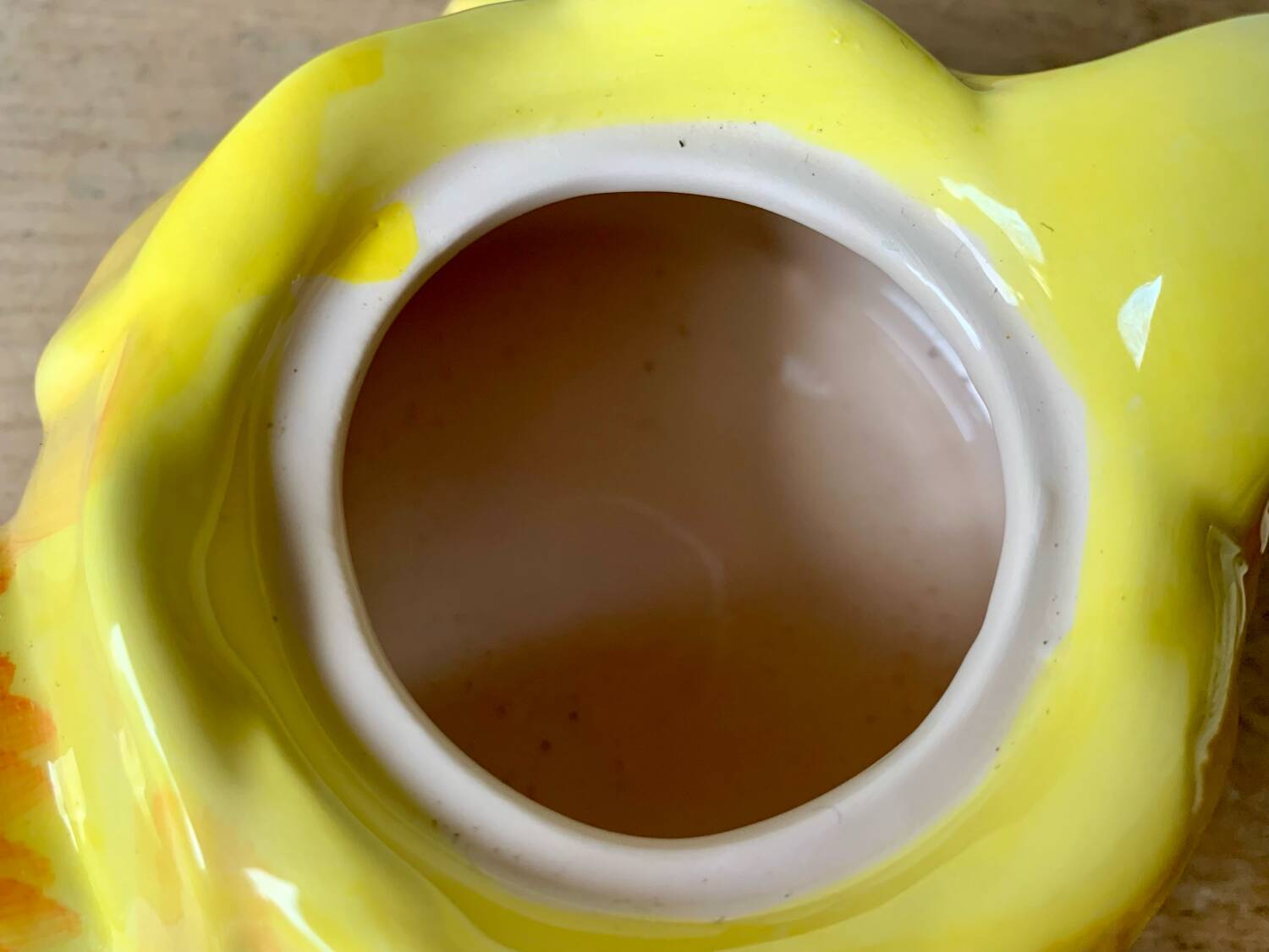 Vintage flower slip teapot