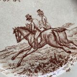 Flat plates iron earth hunting scene vieillard