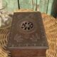 Old artisanal box in carved wood made of French (Brittany)