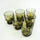 6 gobelets en verre torsadé fumé - Luminarc Arcoroc France - vintage 70
