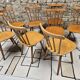 Lot de huit chaises barreaux vintage  bistrot auberge  1960