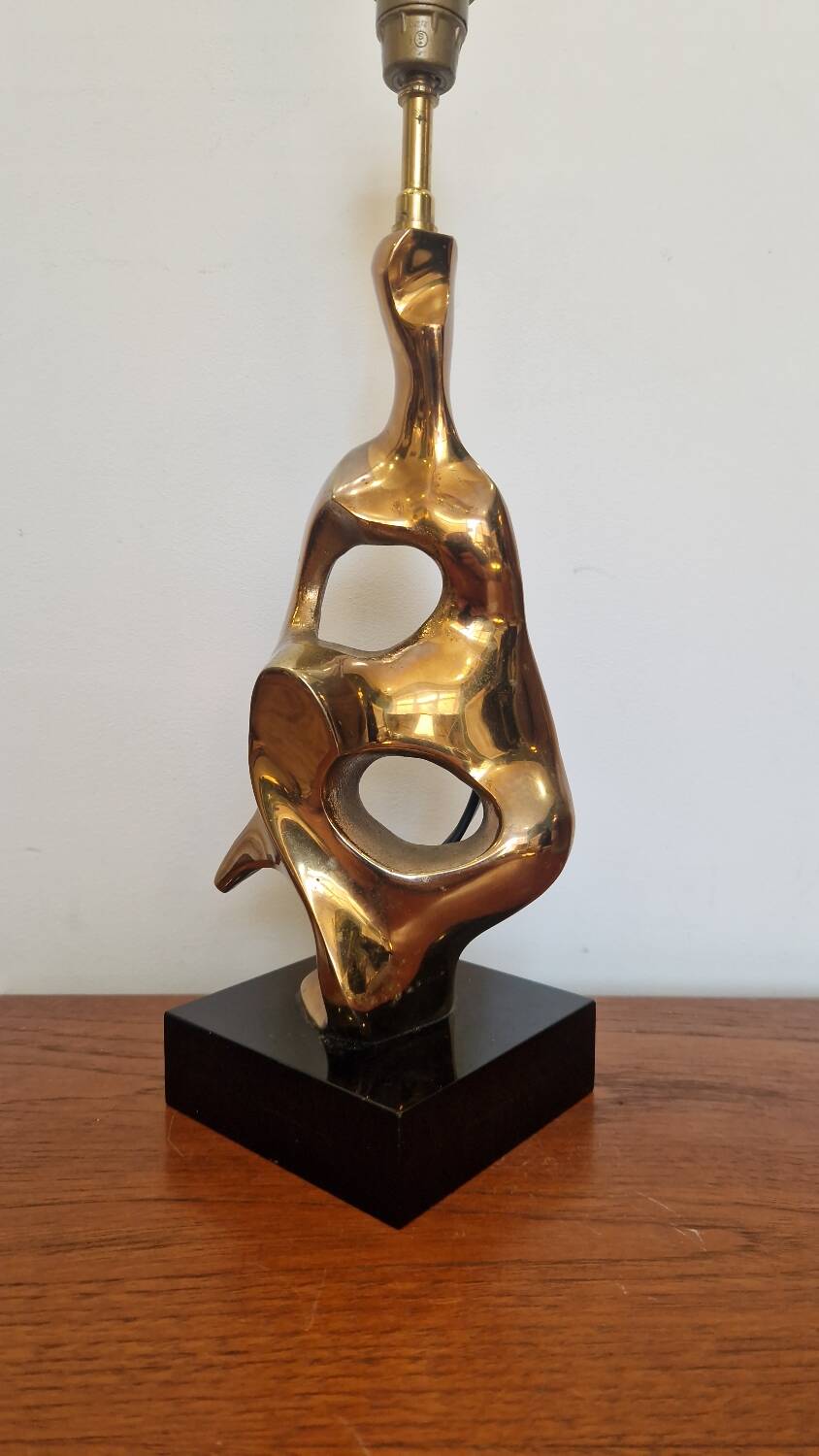 Michel Jaubert, gilt bronze lamp base. 1970s