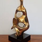 Michel Jaubert, gilt bronze lamp base. 1970s