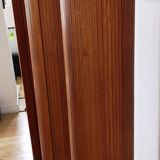 Paravent ancien années 50 style Baumann bois ondulé articulé vintage
