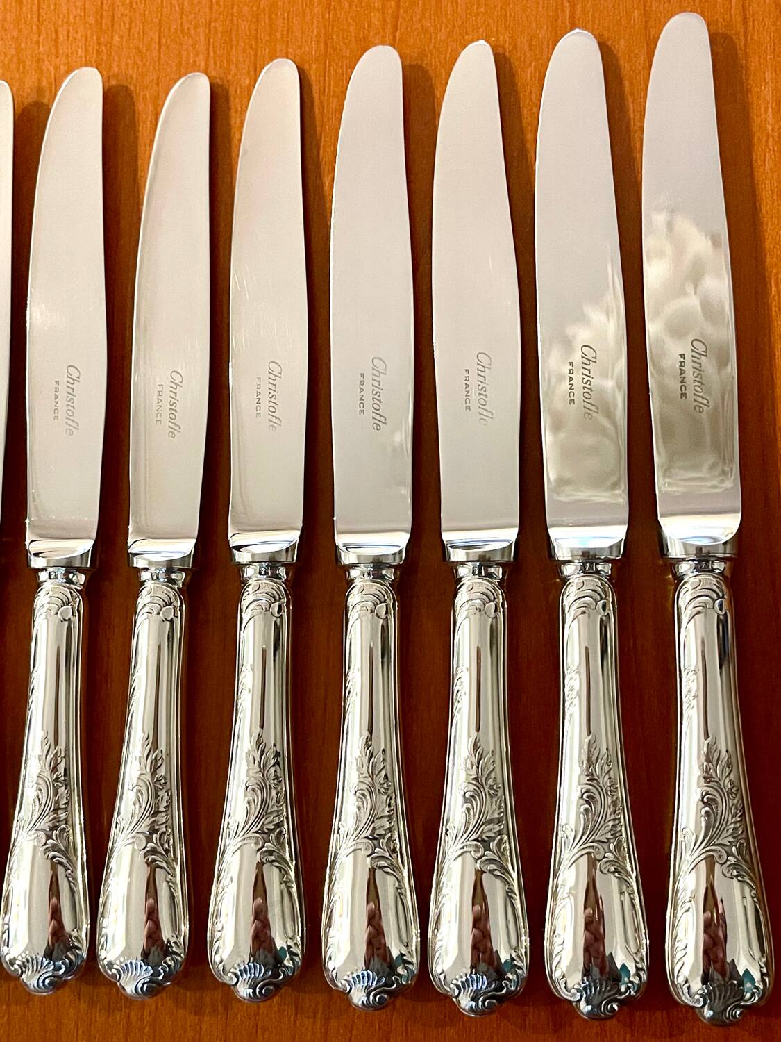 Christofle marly 12 marly knives 19.5 cm superb condition