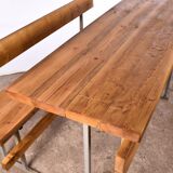 school desk with bench