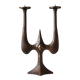 Sculptural Bronze Brutalist Candle Holder, 1970s