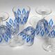 6 verres à eau VMC Reims Arlequin bleu