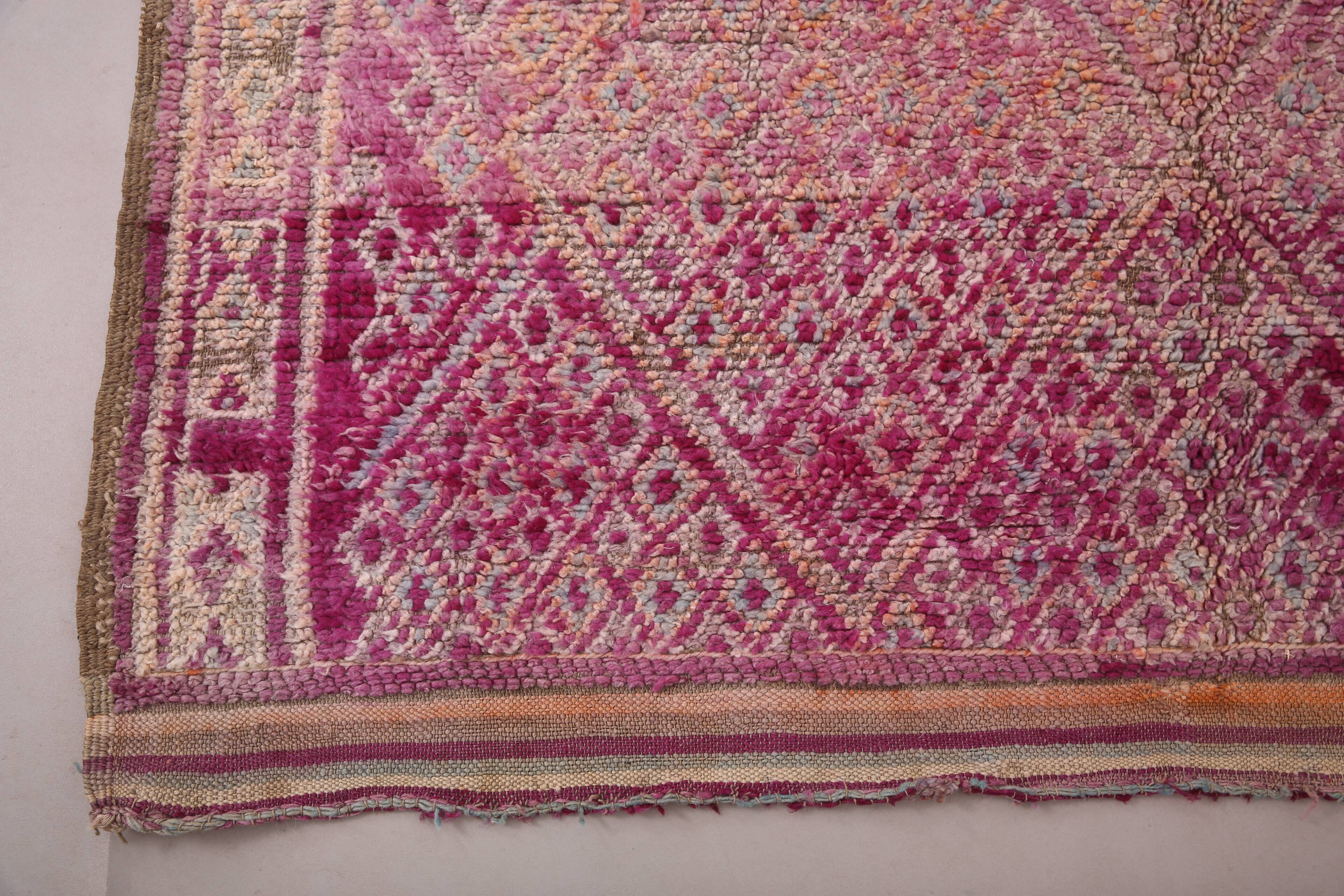 Purple Vintage Moroccan Rug 184 x 294 cm - Handmade Berber Rug - Wool Rug