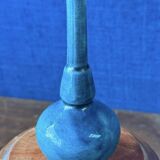 Small glazed terracotta soliflore vase. Mid 20th century.