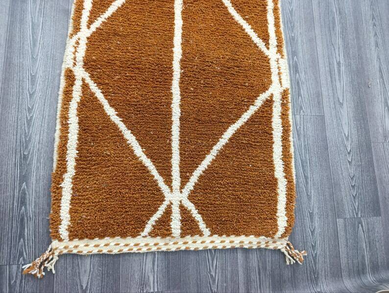 Berber rug in natural wool 100cm×300cm