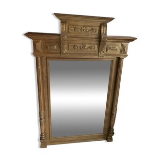 Large mercury beveled wooden mirror