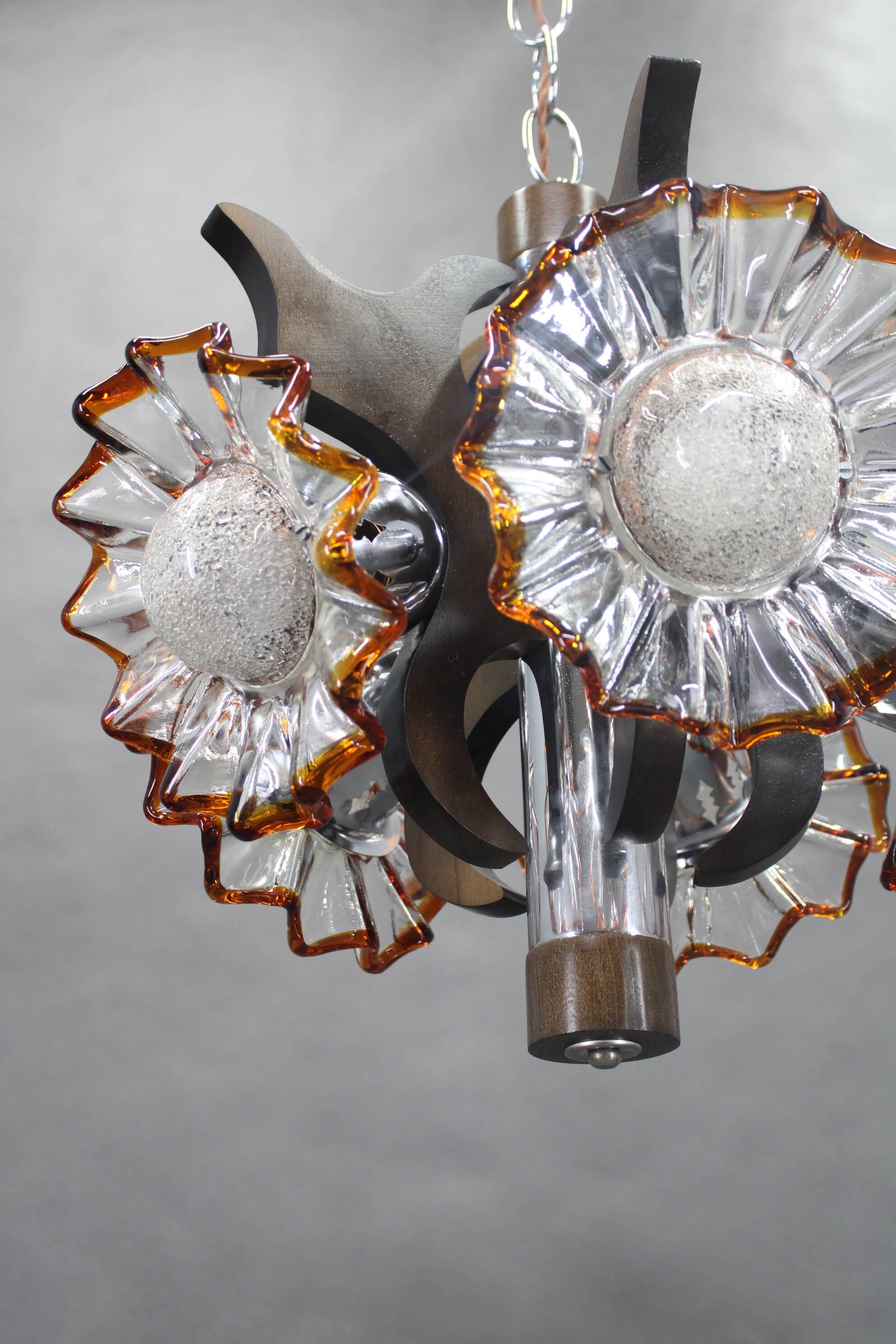 1970s Chandelier with Murano Glass Shades,Italy