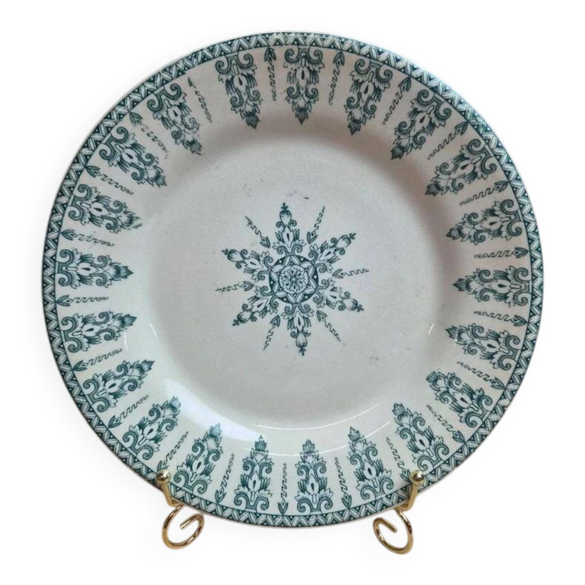 Assiette creuse Terre de fer Gien modèle Annam ancienne