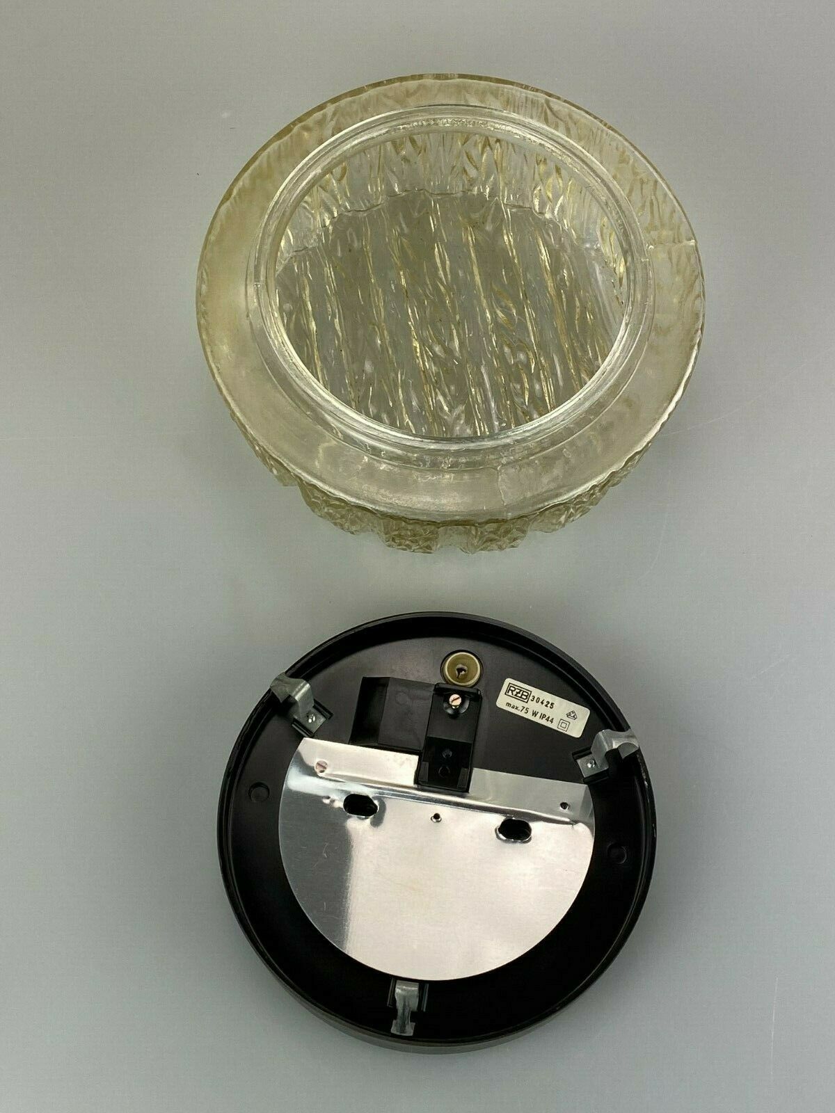 60s 70s Lamp Plafoniere Flush Mount Glass Space Age Design 70s