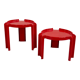Paire de Table d'appoints Rouge par Giotto Stoppino pour Kartell, 1970