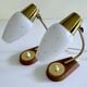 Pair of Scandinavian Lamps, Teak Glass