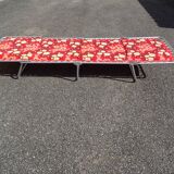 Folding sunbed lounger vintage flower camp bed