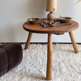 Brutalist wooden round table