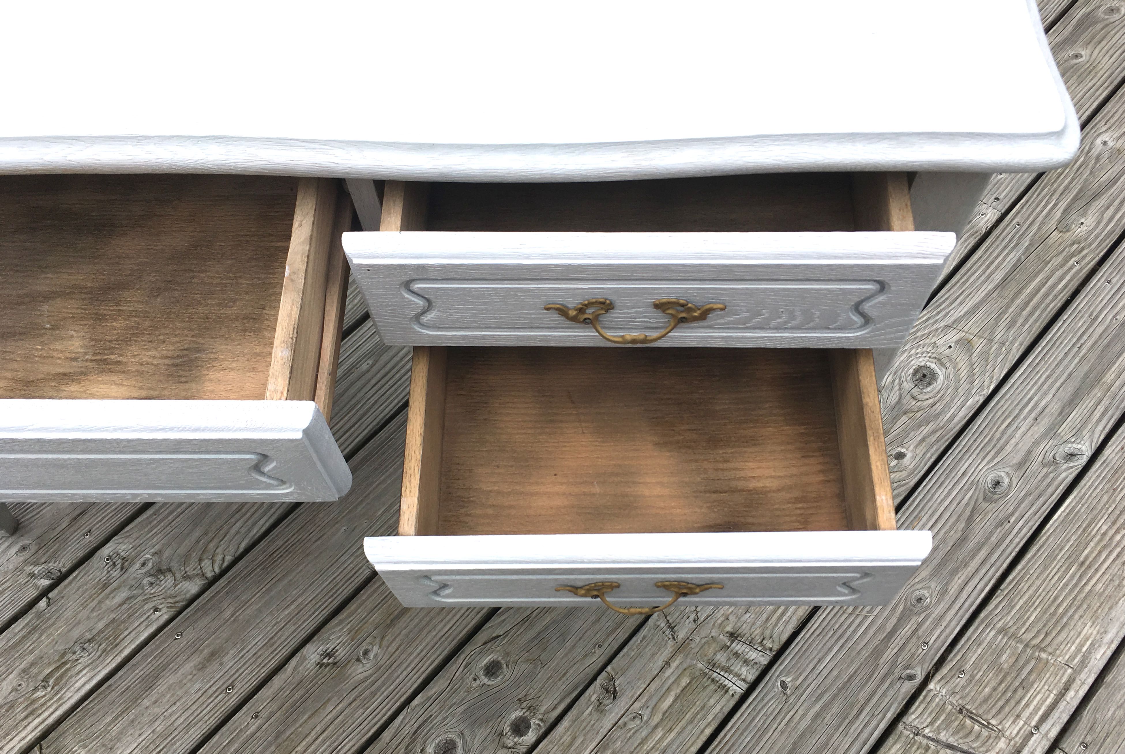 Vintage wood and brass desk