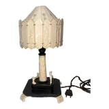 Lampe Art Déco sculptée en os
